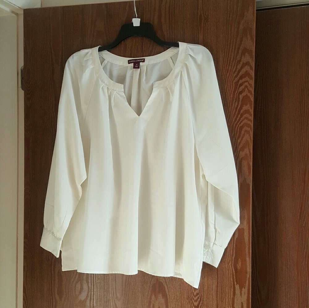 Jessica London size 26, 3X White Dressy Blouse